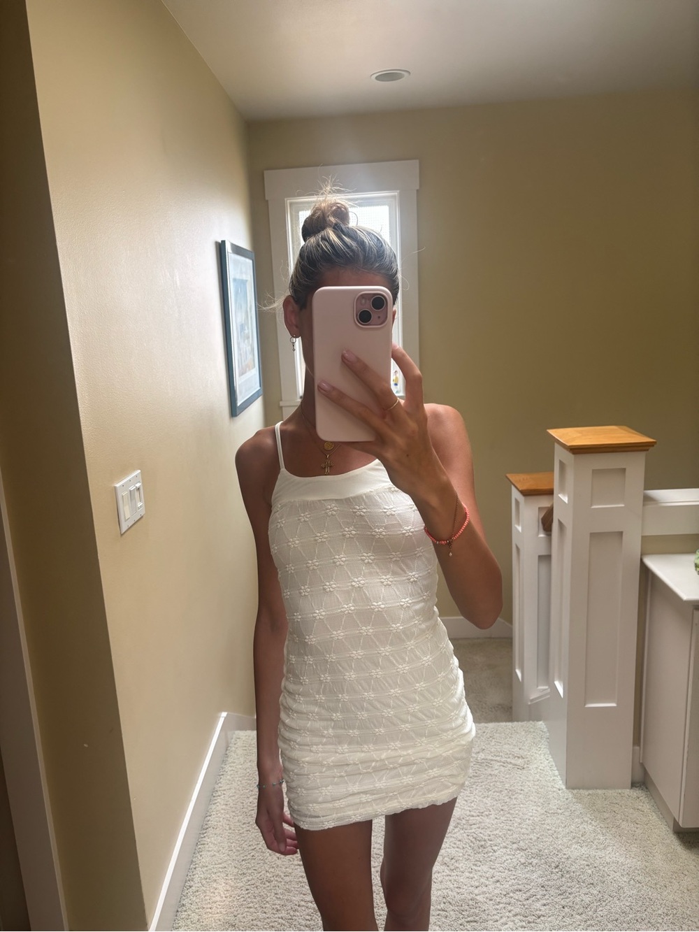 Princess Polly Lace-Textured Spaghetti Strap Dress